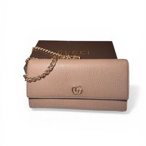AUTHENTIC Gucci: Dusty Rose GG Marmont Wallet On Chain